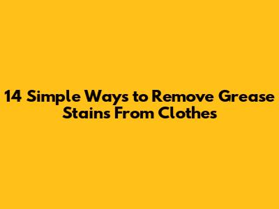 14 Simple Ways to Remove Grease Stains From Clothes