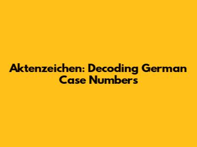 Aktenzeichen: Decoding German Case Numbers