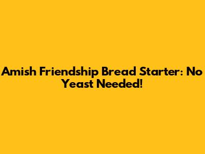 Amish Friendship Bread Starter: No Yeast Needed!