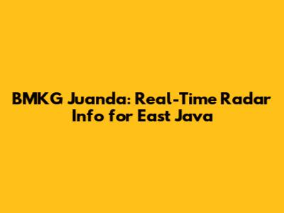 BMKG Juanda: Real-Time Radar Info for East Java