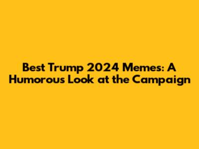 Best Trump 2024 Memes: A Humorous Look at the Campaign