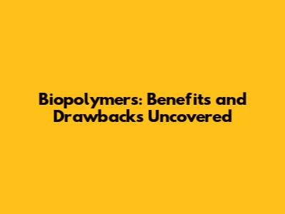 Biopolymers: Benefits and Drawbacks Uncovered
