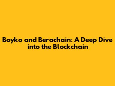 Boyko and Berachain: A Deep Dive into the Blockchain