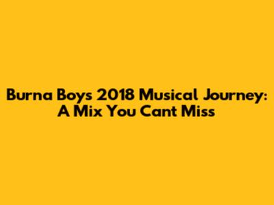 Burna Boy's 2018 Musical Journey: A Mix You Can't Miss