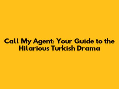 Call My Agent: Your Guide to the Hilarious Turkish Drama