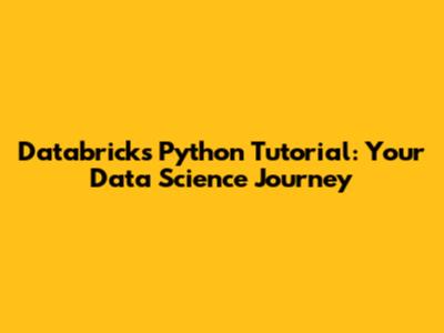 Databricks Python Tutorial: Your Data Science Journey