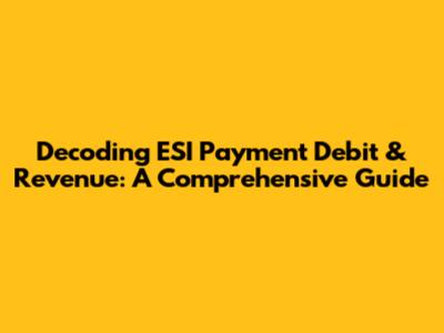 Decoding ESI Payment Debit & Revenue: A Comprehensive Guide