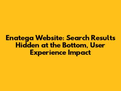 Enatega Website: Search Results Hidden at the Bottom, User Experience Impact