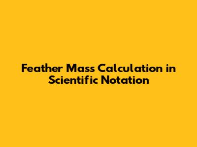 Feather Mass Calculation in Scientific Notation