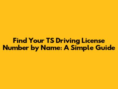 Find Your TS Driving License Number by Name: A Simple Guide
