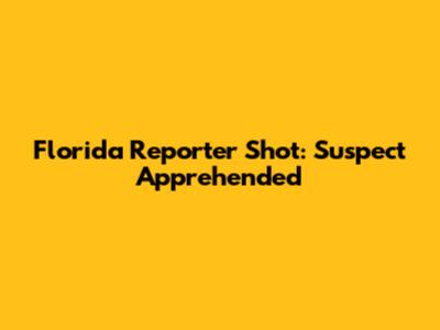 Florida Reporter Shot: Suspect Apprehended
