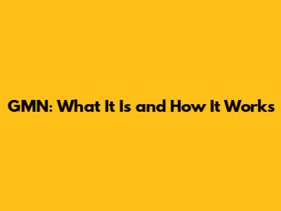 GMN: What It Is and How It Works