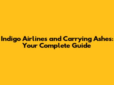 Indigo Airlines and Carrying Ashes: Your Complete Guide