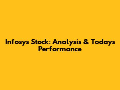Infosys Stock: Analysis & Today's Performance