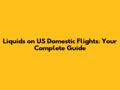 Liquids on US Domestic Flights: Your Complete Guide