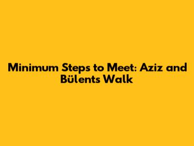 Minimum Steps to Meet: Aziz and Bülent's Walk