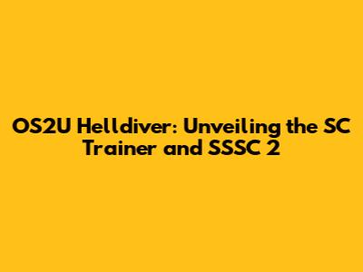 OS2U Helldiver: Unveiling the SC Trainer and SSSC 2