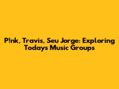 P!nk, Travis, Seu Jorge: Exploring Today's Music Groups