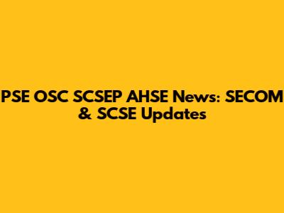 PSE OSC SCSEP AHSE News: SECOM & SCSE Updates