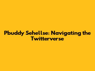 Pbuddy Sehellse: Navigating the Twitterverse