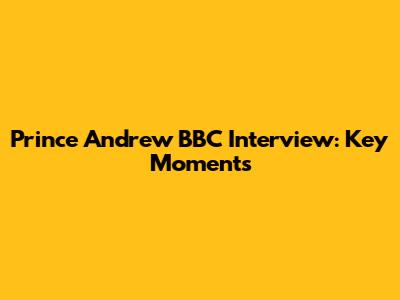 Prince Andrew BBC Interview: Key Moments