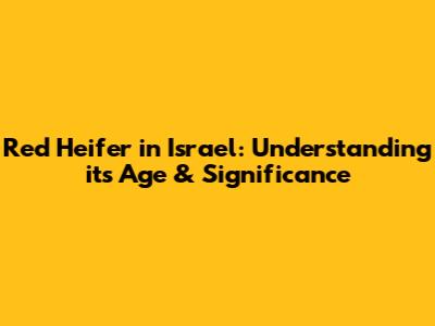 Red Heifer in Israel: Understanding its Age & Significance