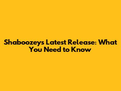 Shaboozey's Latest Release: What You Need to Know