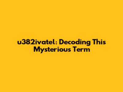 u382ivatel: Decoding This Mysterious Term